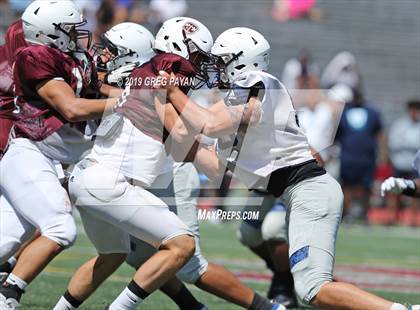 Thumbnail 1 in Mater Dei vs. Don Bosco Prep (Scrimmage) photogallery.