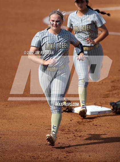 Thumbnail 2 in Lake Creek vs. Rock Hill (UIL 5A Softball Semifinal) photogallery.