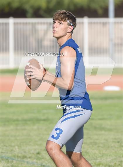 Thumbnail 1 in Yuma Catholic vs  Ironwood Ridge (Cactus Duel Out West 7-on-7 Tournament) photogallery.