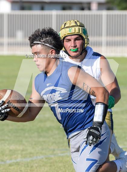 Thumbnail 3 in Yuma Catholic vs  Ironwood Ridge (Cactus Duel Out West 7-on-7 Tournament) photogallery.