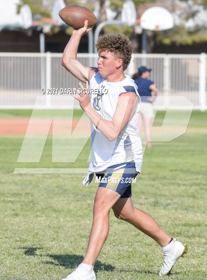 Thumbnail 1 in Yuma Catholic vs  Ironwood Ridge (Cactus Duel Out West 7-on-7 Tournament) photogallery.