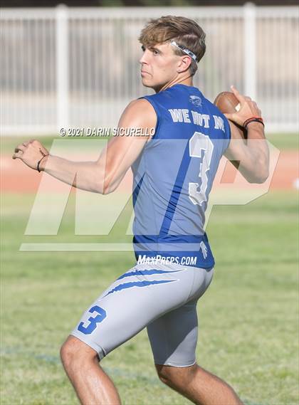 Thumbnail 2 in Yuma Catholic vs  Ironwood Ridge (Cactus Duel Out West 7-on-7 Tournament) photogallery.