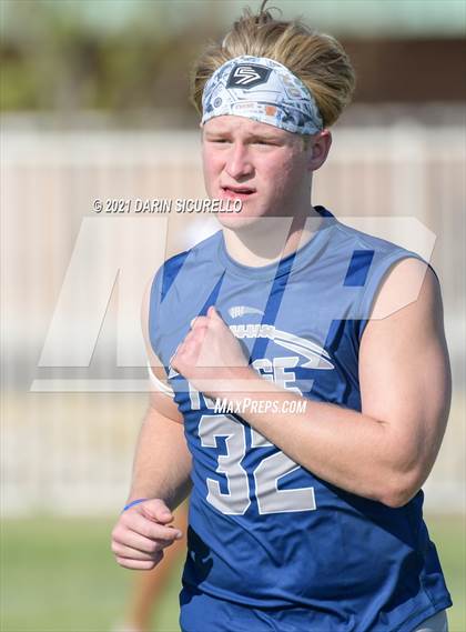 Thumbnail 2 in Yuma Catholic vs  Ironwood Ridge (Cactus Duel Out West 7-on-7 Tournament) photogallery.