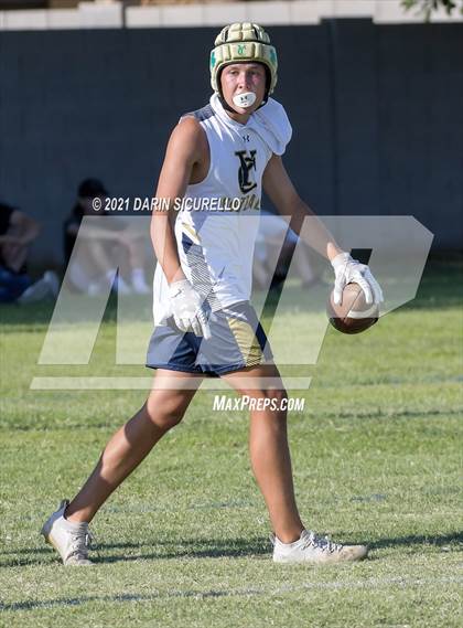 Thumbnail 2 in Yuma Catholic vs  Ironwood Ridge (Cactus Duel Out West 7-on-7 Tournament) photogallery.