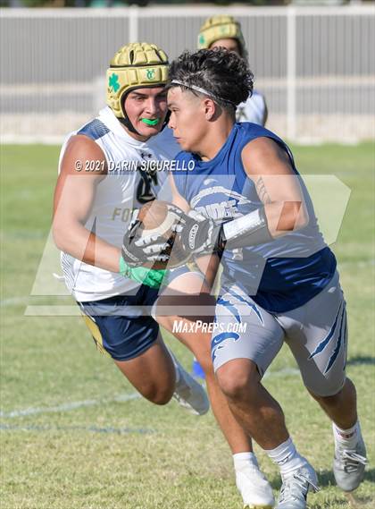 Thumbnail 2 in Yuma Catholic vs  Ironwood Ridge (Cactus Duel Out West 7-on-7 Tournament) photogallery.