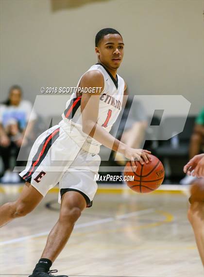 Thumbnail 1 in Etiwanda vs. Twentynine Palms (Rancho Christian Basketball Showcase) photogallery.