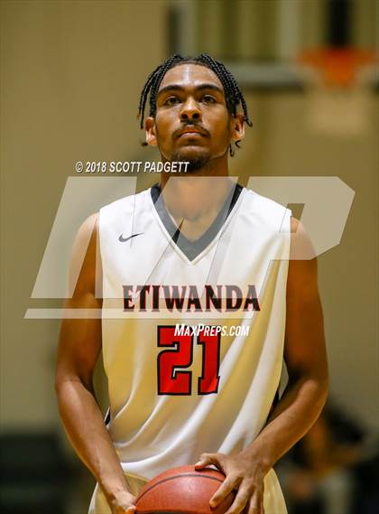 Thumbnail 1 in Etiwanda vs. Twentynine Palms (Rancho Christian Basketball Showcase) photogallery.