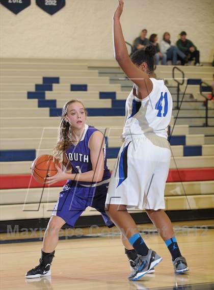 Thumbnail 2 in St. Mary's Academy vs. South Eugene (Nike Interstate Shootout) photogallery.