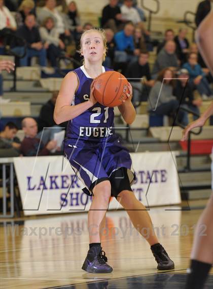 Thumbnail 1 in St. Mary's Academy vs. South Eugene (Nike Interstate Shootout) photogallery.