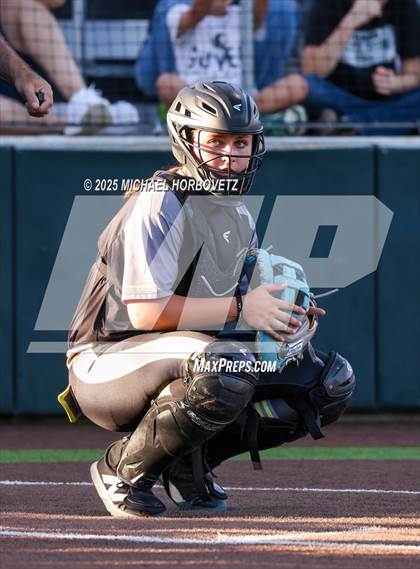 Thumbnail 1 in Guyer vs. Forney (UIL 6A D2 Girls Softball State Semi-Final) photogallery.