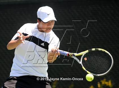Thumbnail 3 in CIF SoCal Regional Boys Tennis Championships (Day 1 Action/Team Photos)  photogallery.