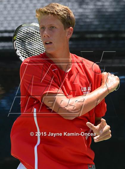 Thumbnail 2 in CIF SoCal Regional Boys Tennis Championships (Day 1 Action/Team Photos)  photogallery.