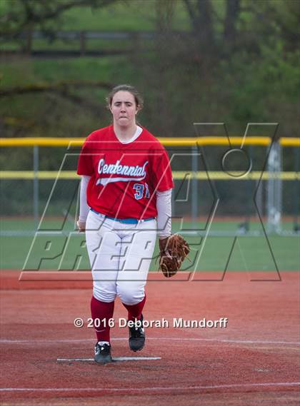 Thumbnail 1 in Centennial vs. South Salem (Medford Spring Break High School Fastpitch Classic) photogallery.