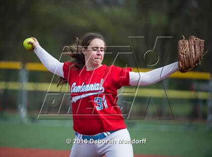 Thumbnail 3 in Centennial vs. South Salem (Medford Spring Break High School Fastpitch Classic) photogallery.