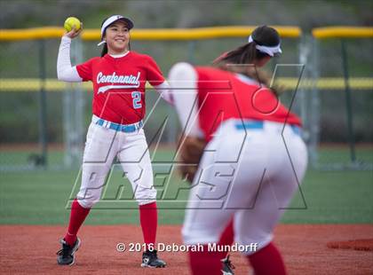 Thumbnail 3 in Centennial vs. South Salem (Medford Spring Break High School Fastpitch Classic) photogallery.