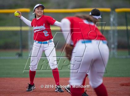 Thumbnail 1 in Centennial vs. South Salem (Medford Spring Break High School Fastpitch Classic) photogallery.