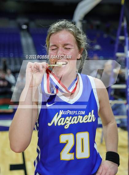 Thumbnail 3 in Huckabay vs. Nazareth (UIL 1A Basketball State Final Medal Ceremony) photogallery.