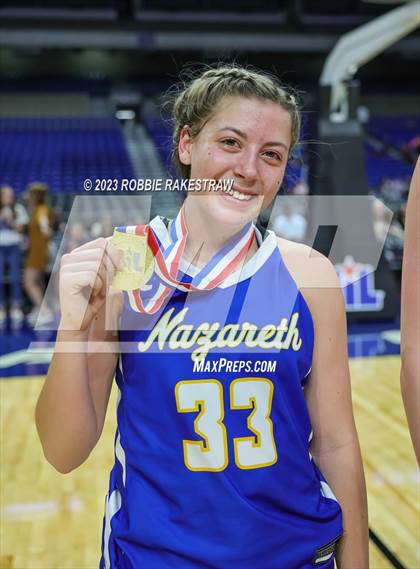 Thumbnail 3 in Huckabay vs. Nazareth (UIL 1A Basketball State Final Medal Ceremony) photogallery.