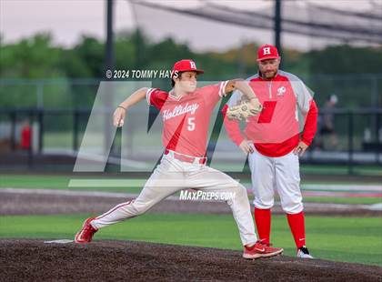 Thumbnail 3 in Holliday vs. Brock (UIL Baseball 3A Region 1 Regional Quarterfinal Playoff Game 2) photogallery.