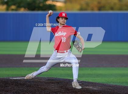 Thumbnail 2 in Holliday vs. Brock (UIL Baseball 3A Region 1 Regional Quarterfinal Playoff Game 2) photogallery.