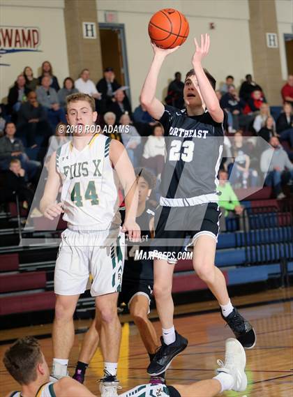 Thumbnail 1 in Pius X vs. Lincoln Northeast (HAC Tournament) photogallery.