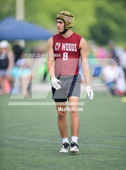 Thumbnail 2 in Mission Veterans Memorial vs Cypress Woods (Division I - Texas State 7-on-7 Tournament) photogallery.