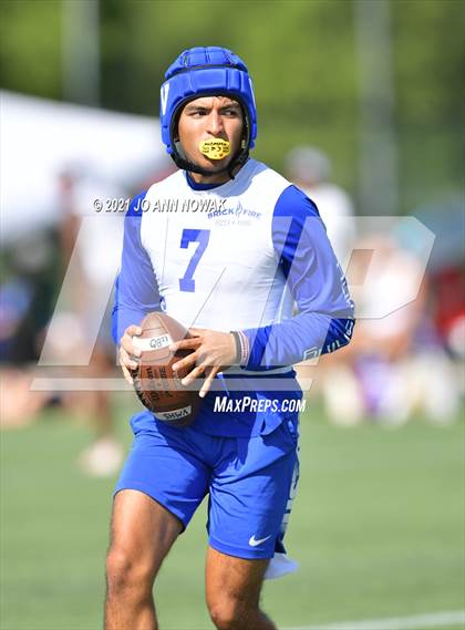 Thumbnail 3 in Mission Veterans Memorial vs Cypress Woods (Division I - Texas State 7-on-7 Tournament) photogallery.