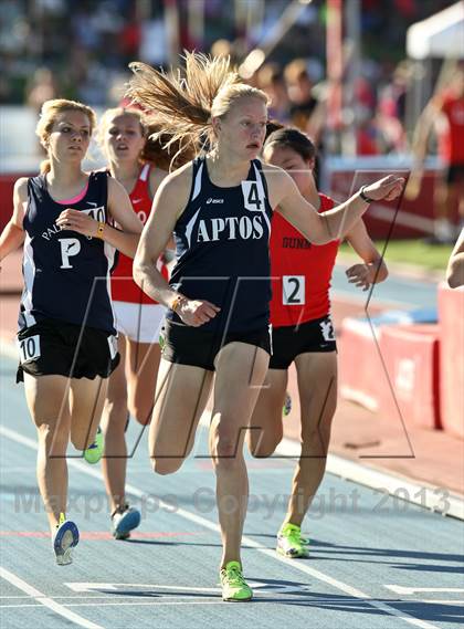 Thumbnail 1 in CIF State Track & Field Championships (Girls 1600m) photogallery.