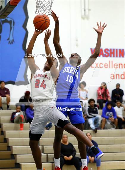Thumbnail 2 in Serra vs. George Washington Prep photogallery.