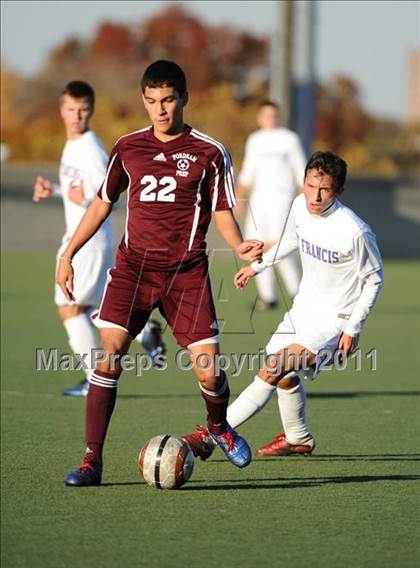 Thumbnail 2 in Fordham Prep vs St. Francis Prep (CHSAA Class AA Intersectional Final)  photogallery.