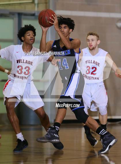 Thumbnail 2 in Village Christian vs Milken (SFV Invitational  tournament) photogallery.