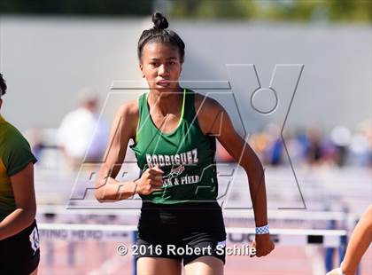 Thumbnail 2 in CIF SJS Masters Track and Field Championships (Girls Track Prelims) photogallery.
