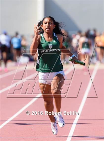 Thumbnail 2 in CIF SJS Masters Track and Field Championships (Girls Track Prelims) photogallery.