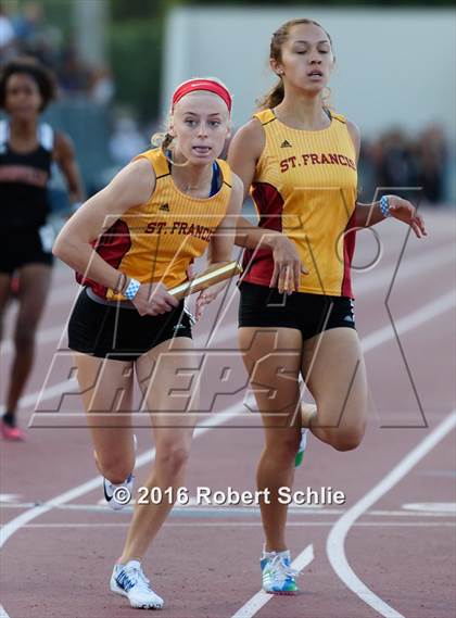 Thumbnail 2 in CIF SJS Masters Track and Field Championships (Girls Track Prelims) photogallery.