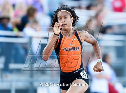 Thumbnail 2 in CIF SJS Masters Track and Field Championships (Girls Track Prelims) photogallery.