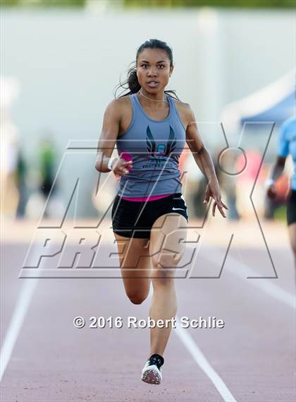 Thumbnail 3 in CIF SJS Masters Track and Field Championships (Girls Track Prelims) photogallery.