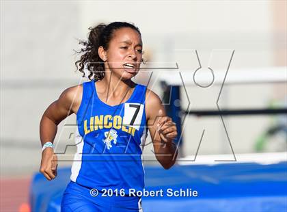 Thumbnail 1 in CIF SJS Masters Track and Field Championships (Girls Track Prelims) photogallery.