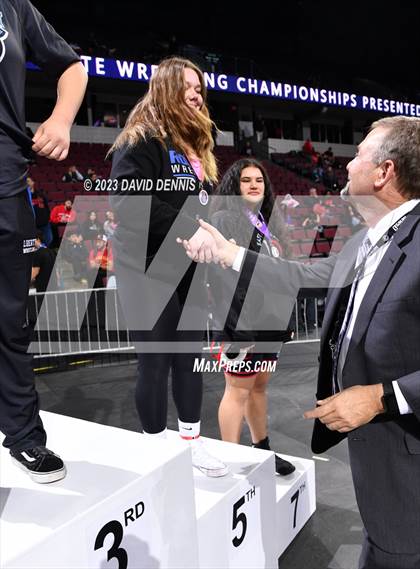 Thumbnail 1 in CIF State Wrestling Girls Championships (Podium Awards) photogallery.