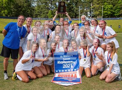 Thumbnail 1 in Franklin Academy vs. Community School of Davidson (2 of 2 - NCHSAA 1A Final - pre-game, post-game, awards, and team photos) photogallery.