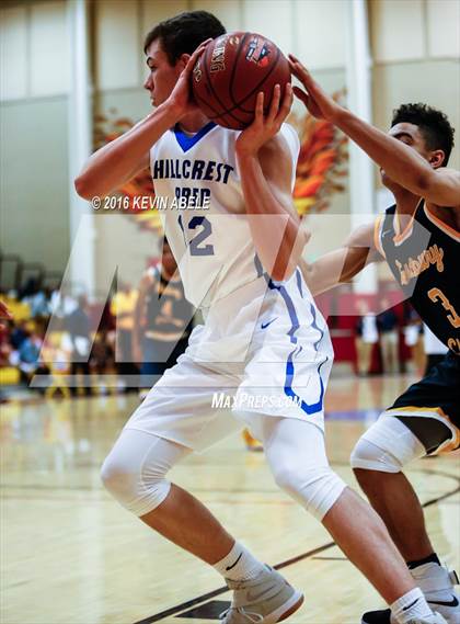 Thumbnail 3 in Hillcrest Prep vs Westbury Christian (Hoophall West Invitational) photogallery.