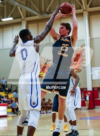 Thumbnail 3 in Hillcrest Prep vs Westbury Christian (Hoophall West Invitational) photogallery.