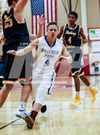 Thumbnail 3 in Hillcrest Prep vs Westbury Christian (Hoophall West Invitational) photogallery.