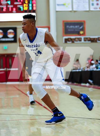 Thumbnail 1 in Hillcrest Prep vs Westbury Christian (Hoophall West Invitational) photogallery.