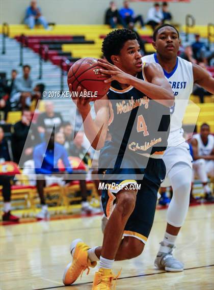 Thumbnail 1 in Hillcrest Prep vs Westbury Christian (Hoophall West Invitational) photogallery.