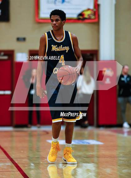 Thumbnail 1 in Hillcrest Prep vs Westbury Christian (Hoophall West Invitational) photogallery.
