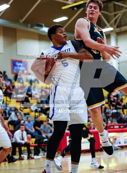 Thumbnail 2 in Hillcrest Prep vs Westbury Christian (Hoophall West Invitational) photogallery.