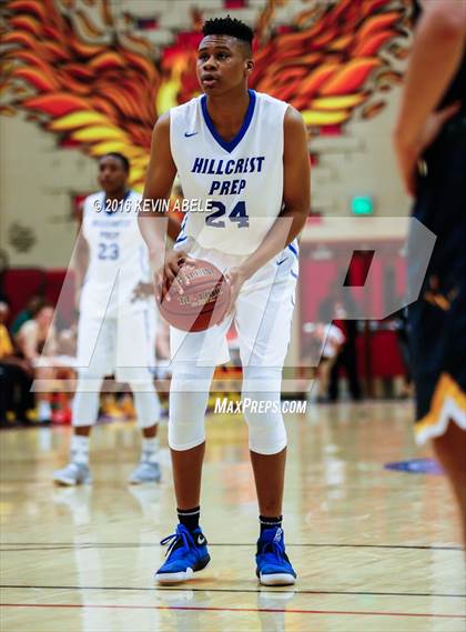 Thumbnail 1 in Hillcrest Prep vs Westbury Christian (Hoophall West Invitational) photogallery.