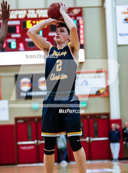 Thumbnail 3 in Hillcrest Prep vs Westbury Christian (Hoophall West Invitational) photogallery.