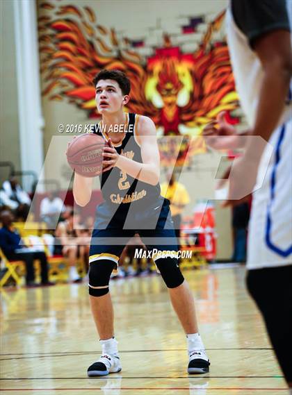 Thumbnail 1 in Hillcrest Prep vs Westbury Christian (Hoophall West Invitational) photogallery.