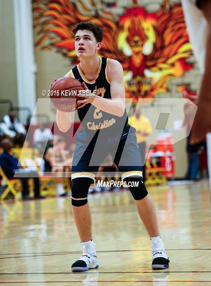 Thumbnail 3 in Hillcrest Prep vs Westbury Christian (Hoophall West Invitational) photogallery.
